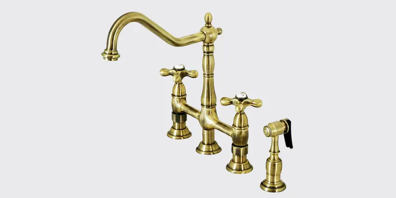 Kingston antique brass kitchen faucet